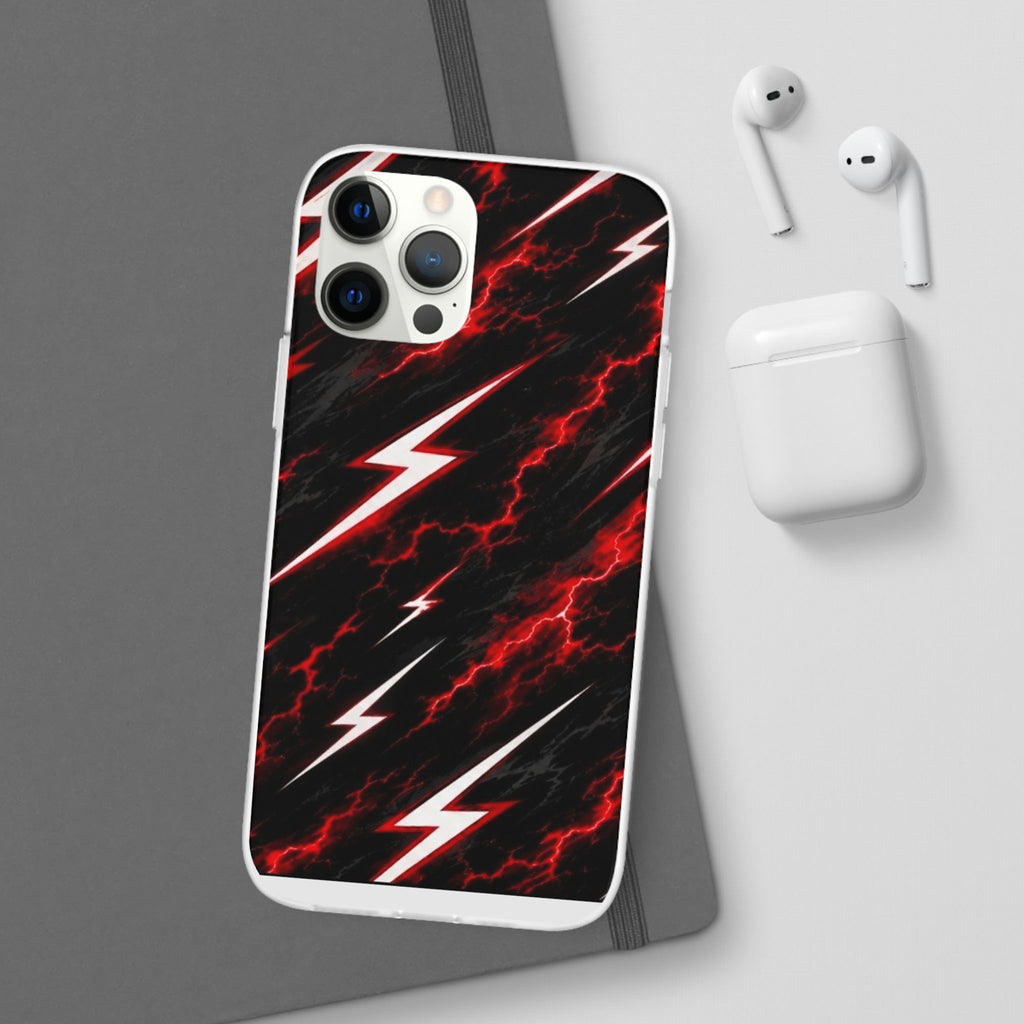 Phone Case — Red Lightning Bolt Storm Flexi Case