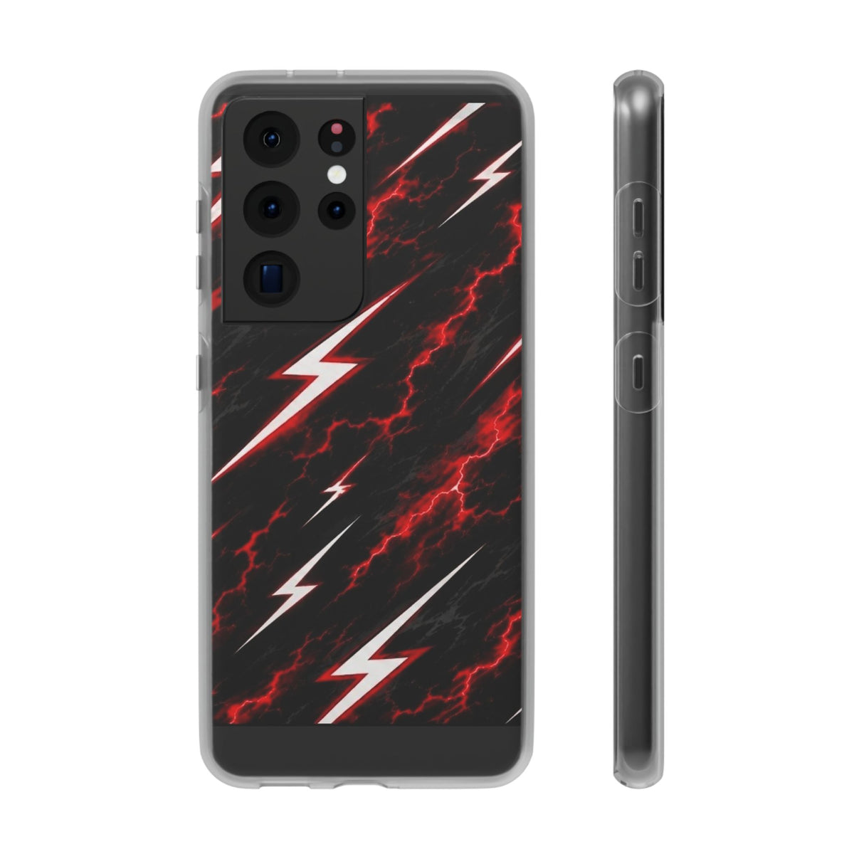 Phone Case — Red Lightning Bolt Storm Flexi Case