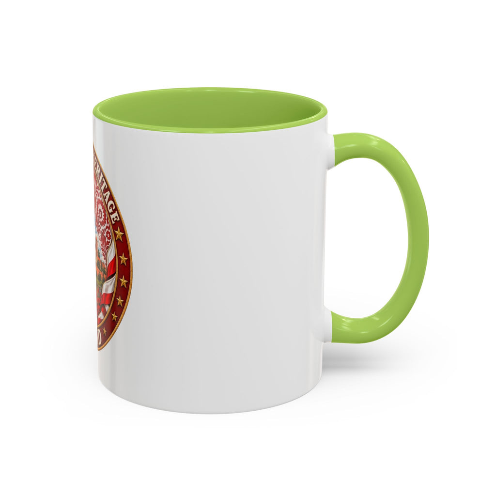 Poland Pride Accent Coffee Mug - "Proud Polish Heritage" Crest, Polish Souvenir Gift