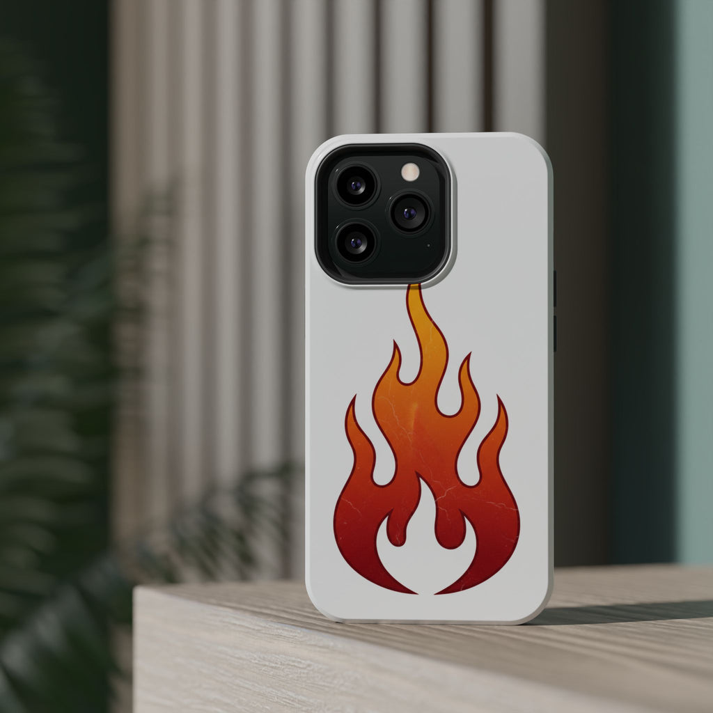 Flame Graphic Phone Case — Magnetic Impact‑Resistant Protective Cover