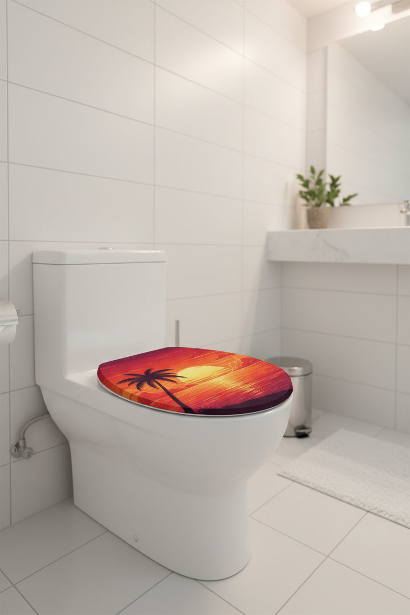 Toilet Three-Piece Set — Beautiful Sunset Bath Décor