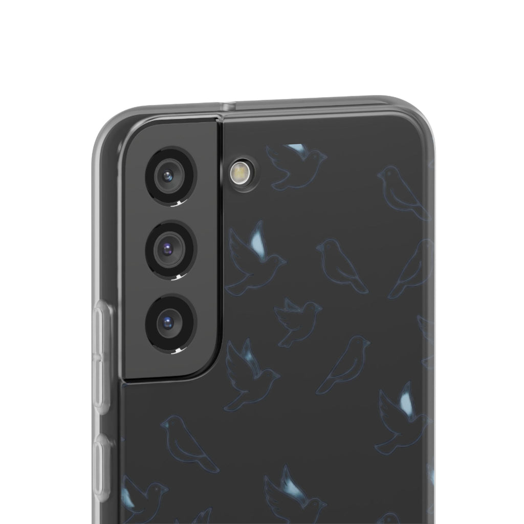 Dove Pattern Flexi Phone Case — Minimal White Bird Protective Case