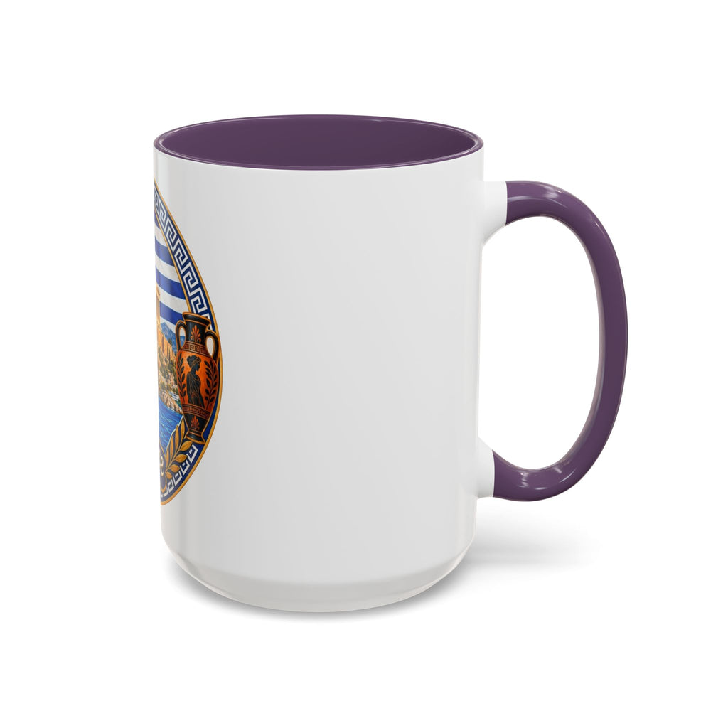 Greece Scenic Accent Coffee Mug – Acropolis, Olive & Blue Flag Design (11/15oz)