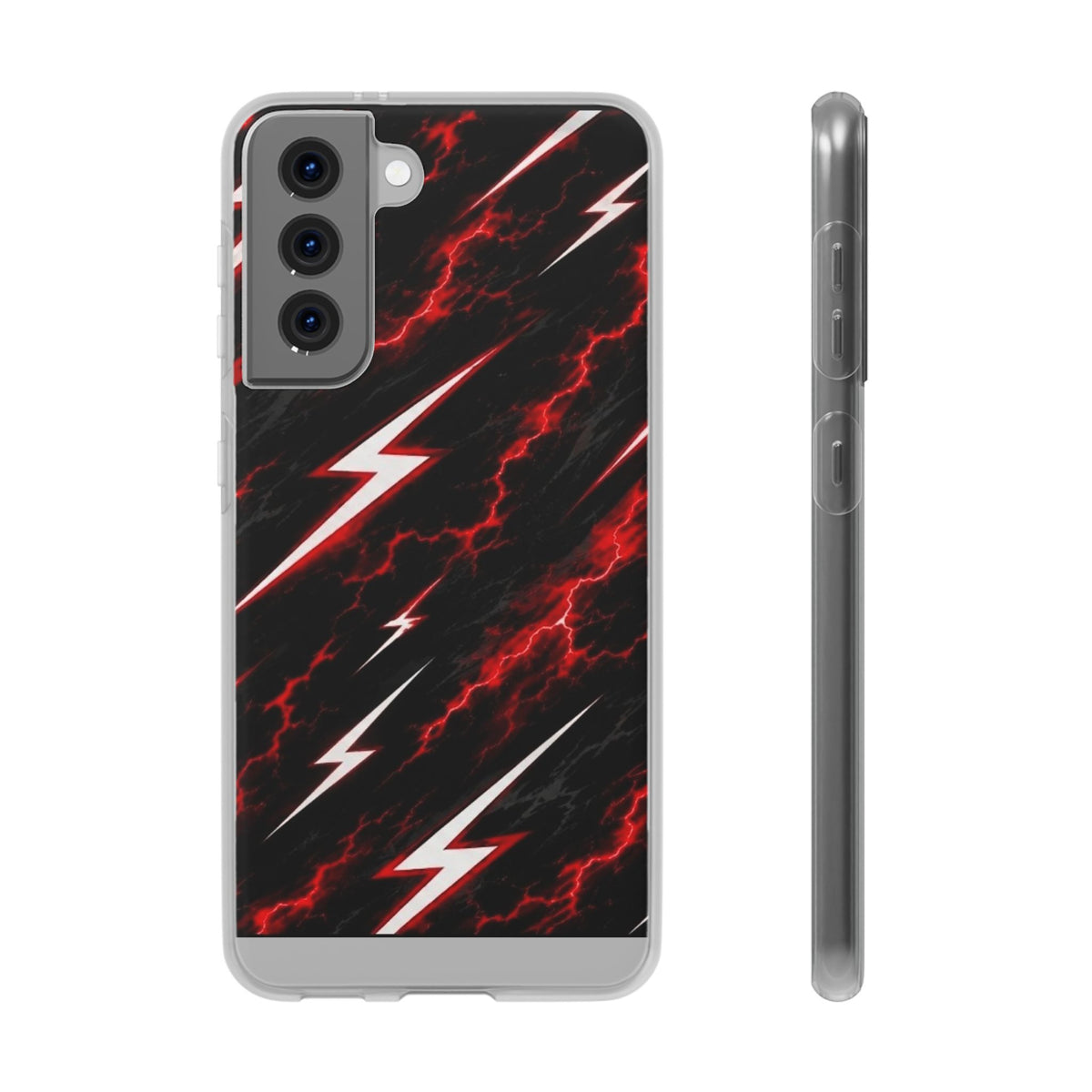 Phone Case — Red Lightning Bolt Storm Flexi Case