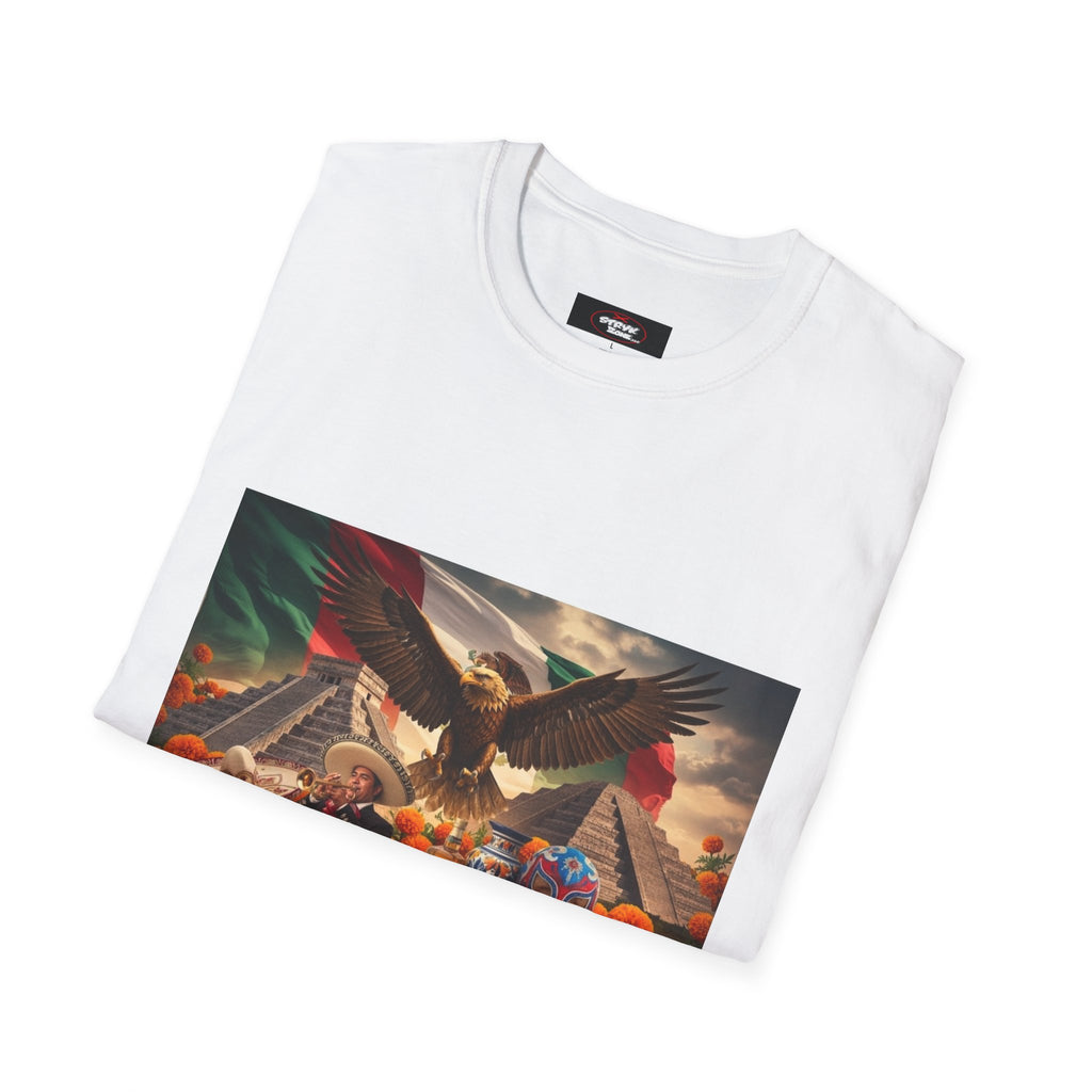 Eagle & Cityscape Graphic T-Shirt — Patriotic Eagle Sunset Design