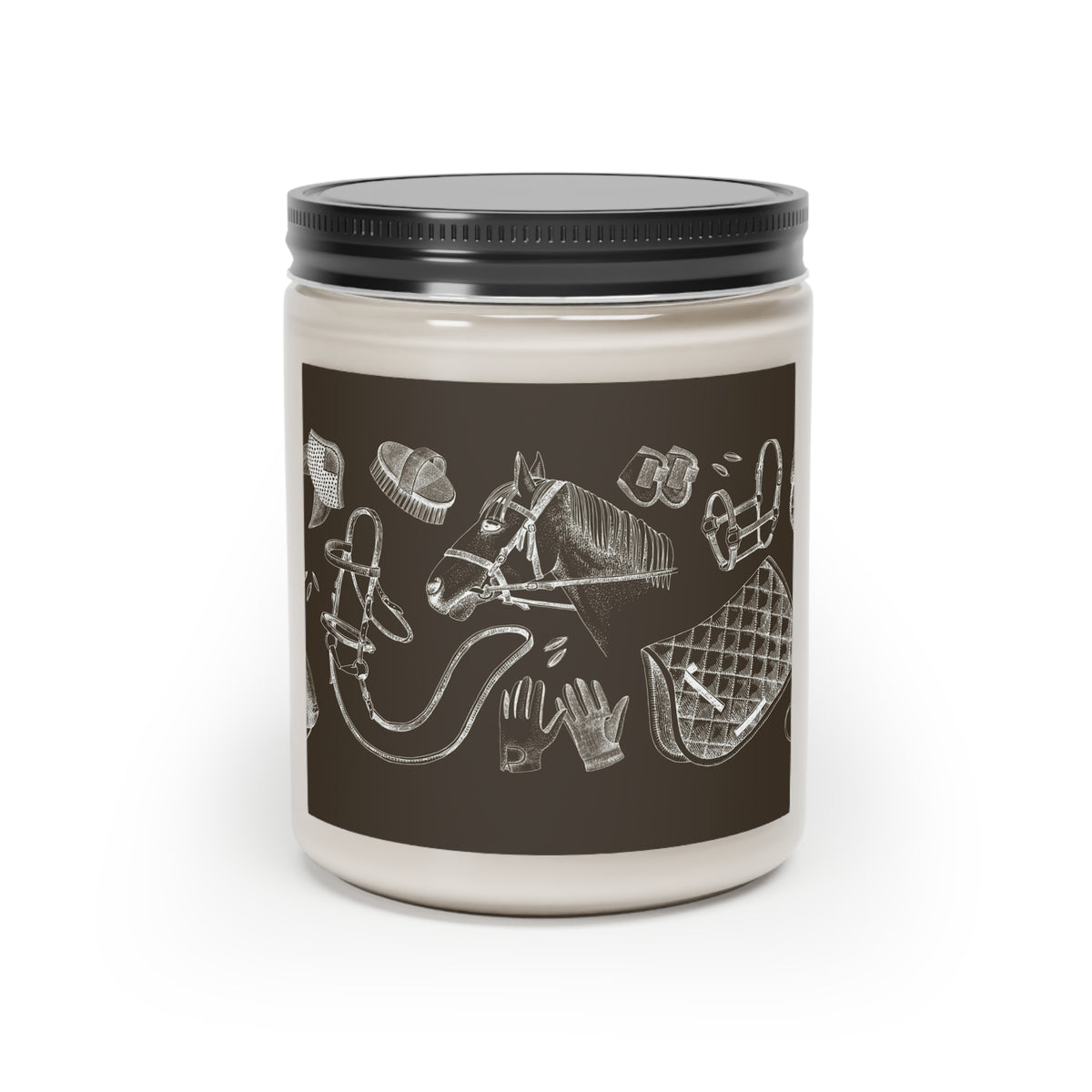 Equestrian Chalkboard Scented Candle — 9oz Horse Rider Gift