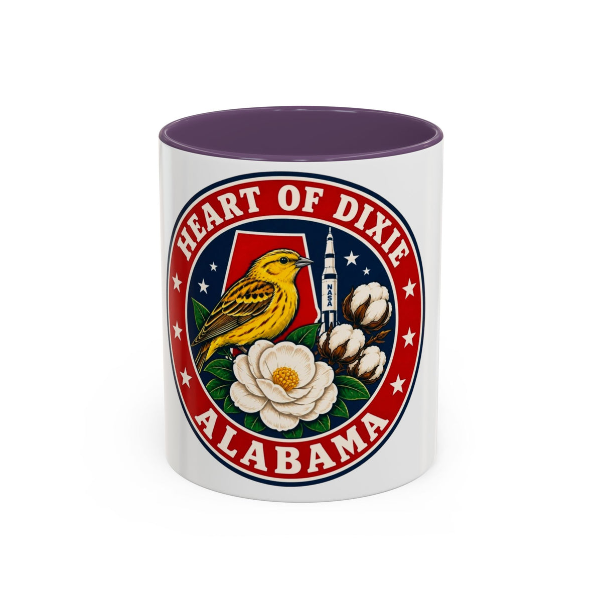 Alabama 'Heart of Dixie' Accent Coffee Mug — Magnolia & Yellowhammer State Pride