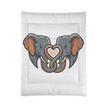 Elephant Heart Comforter - Cute Elephant Love Bedding for Kids & Animal Lovers