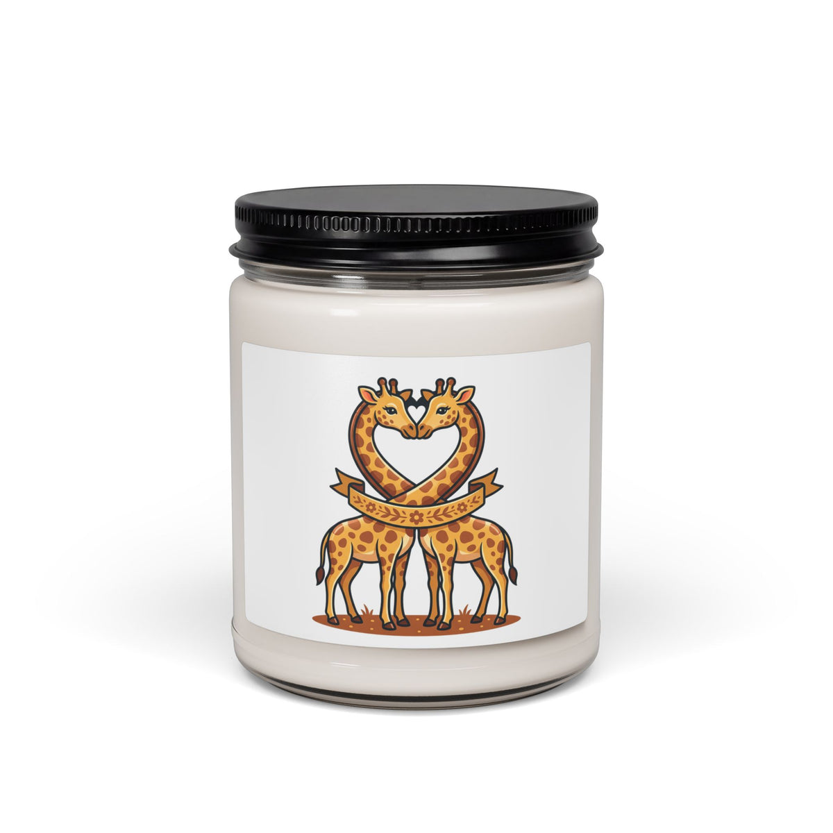 9oz Scented Soy Candle — Giraffe Love Illustration (Heart Neck)