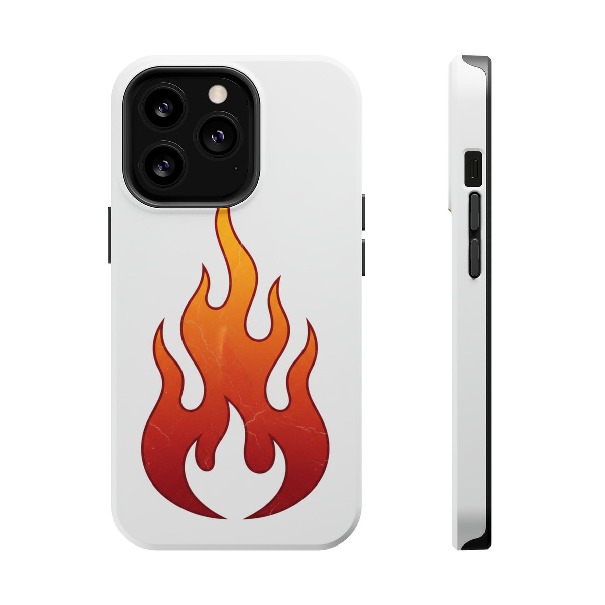 Flame Graphic Phone Case — Magnetic Impact‑Resistant Protective Cover