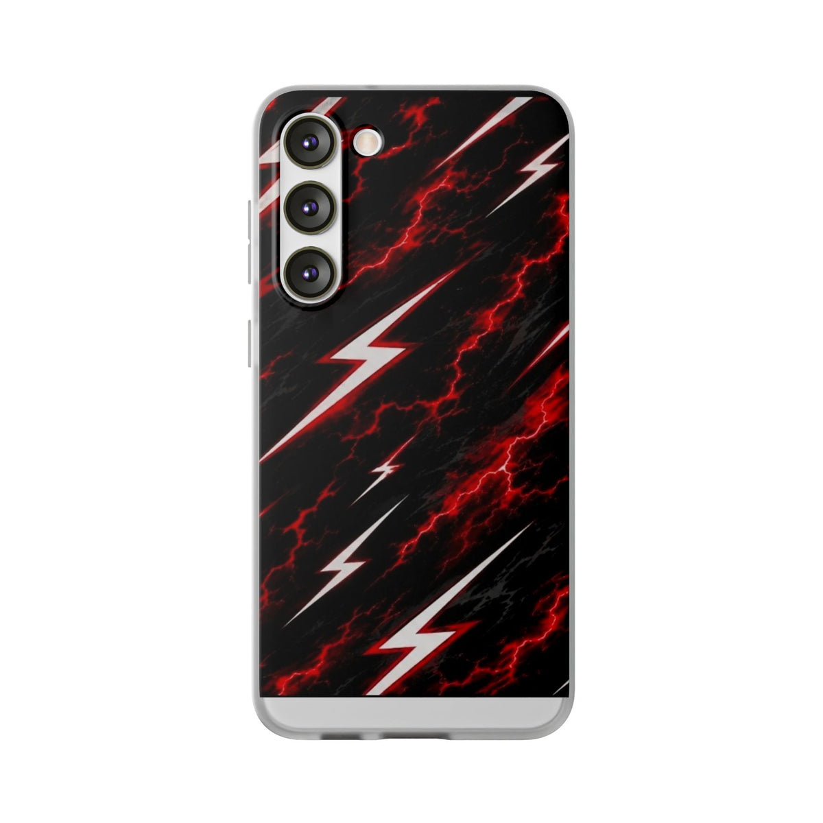 Phone Case — Red Lightning Bolt Storm Flexi Case