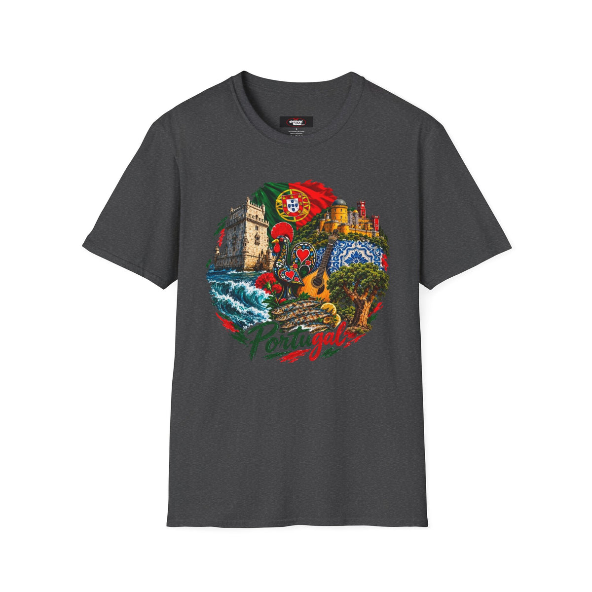 Portugal Travel T-Shirt — Vintage Lisbon Landmarks & Azulejo Heart Design
