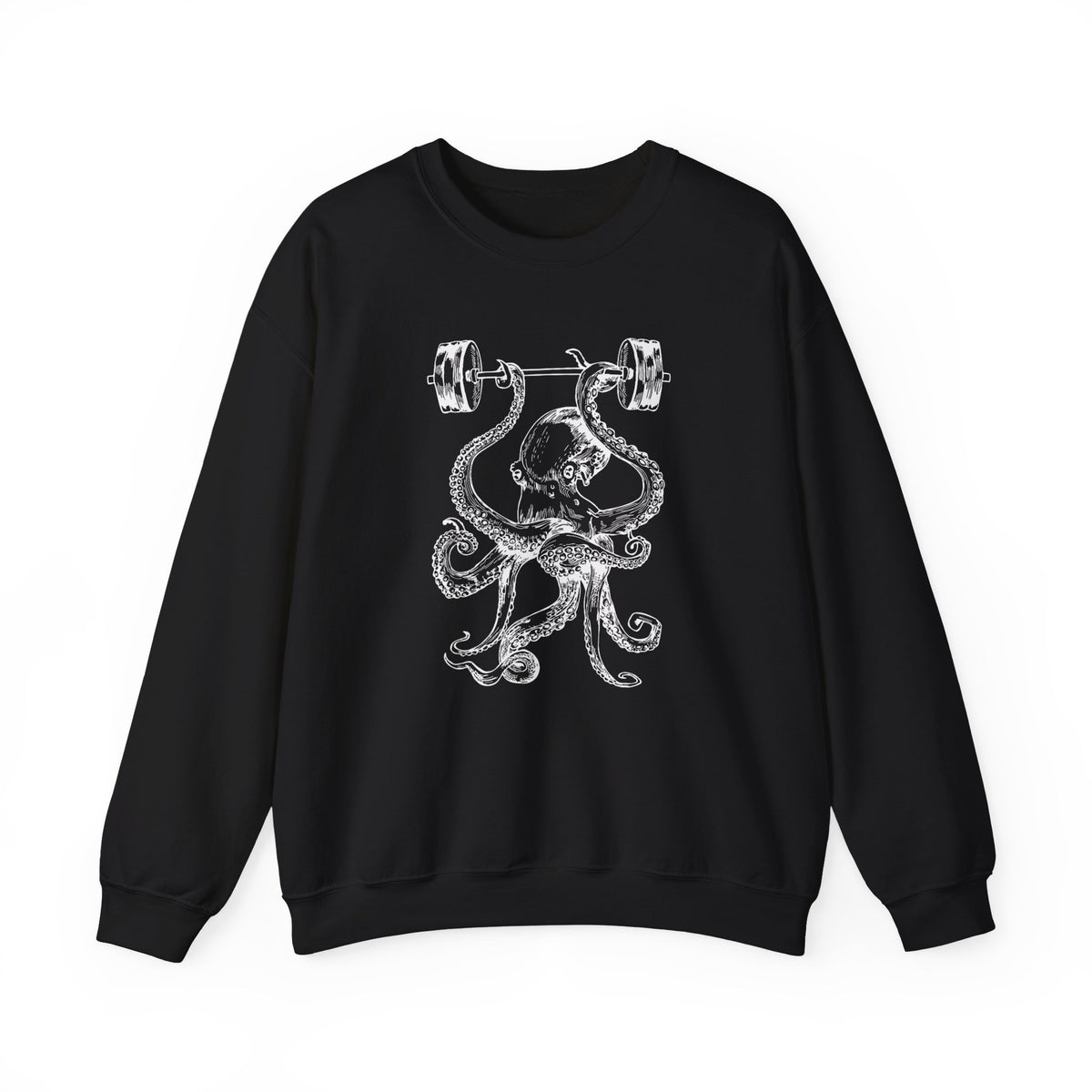 Vintage ink octopus graphic on a crewneck sweatshirt