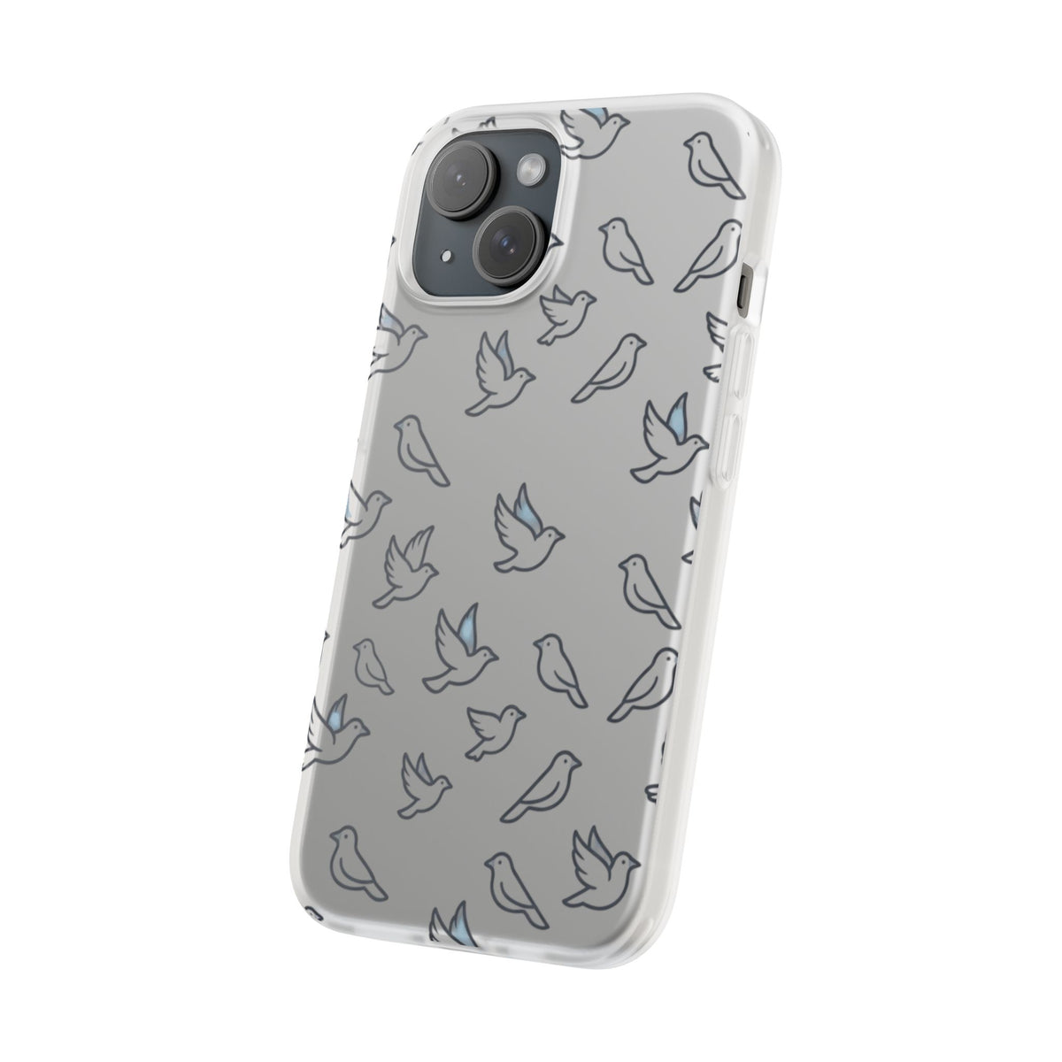 Dove Pattern Flexi Phone Case — Minimal White Bird Protective Case