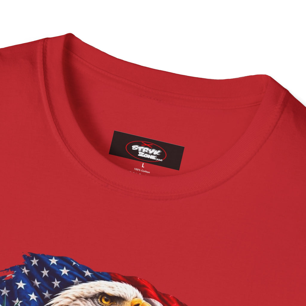 United States Patriotic T-Shirt — Bald Eagle, Statue of Liberty & Route 66 Design