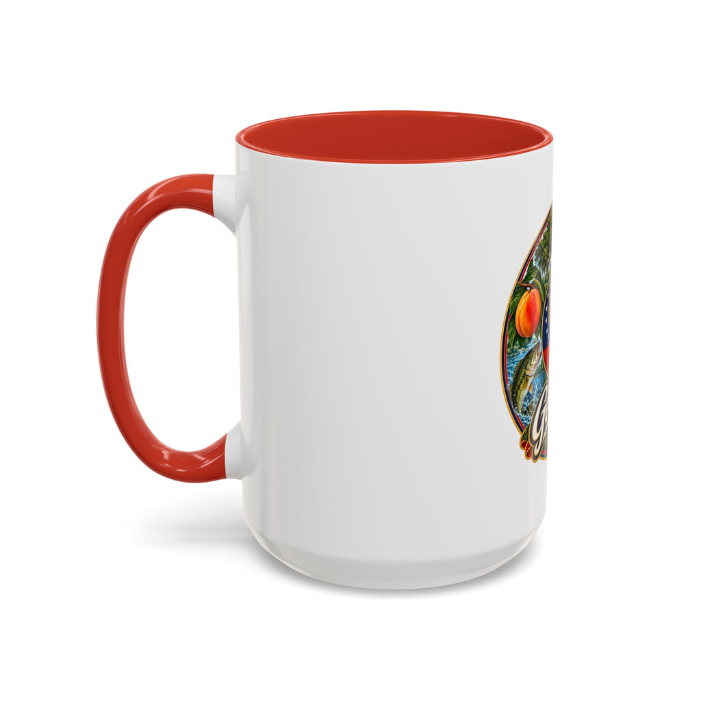 Georgia State Emblem Coffee Mug – Peach, Magnolia & Outdoors Souvenir (11/15oz)