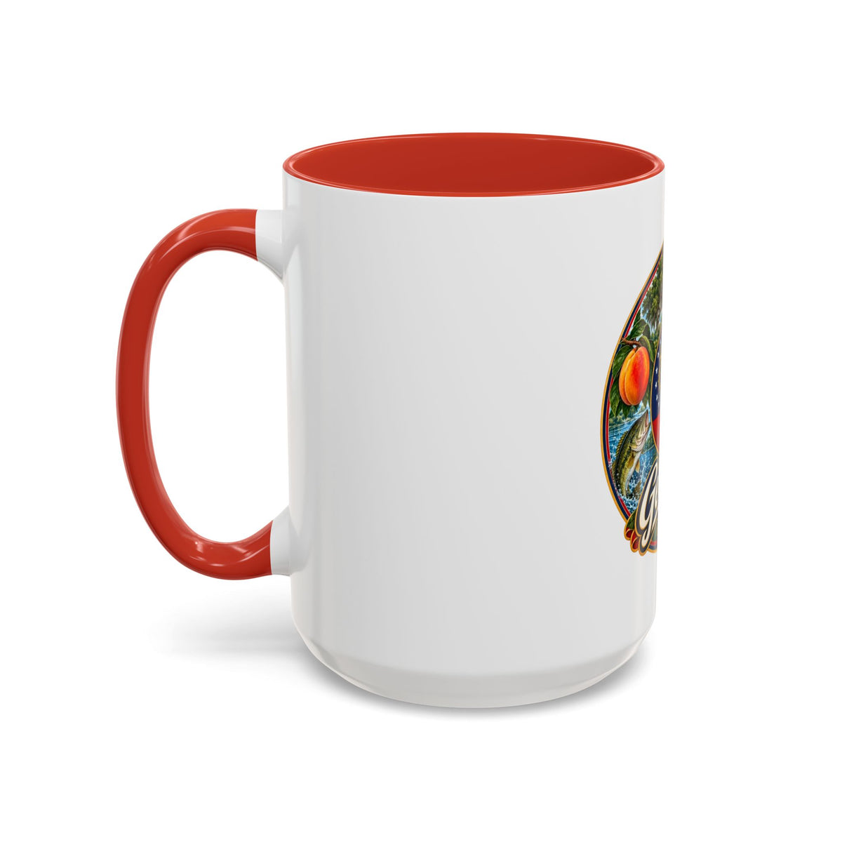 Georgia State Emblem Coffee Mug – Peach, Magnolia & Outdoors Souvenir (11/15oz)