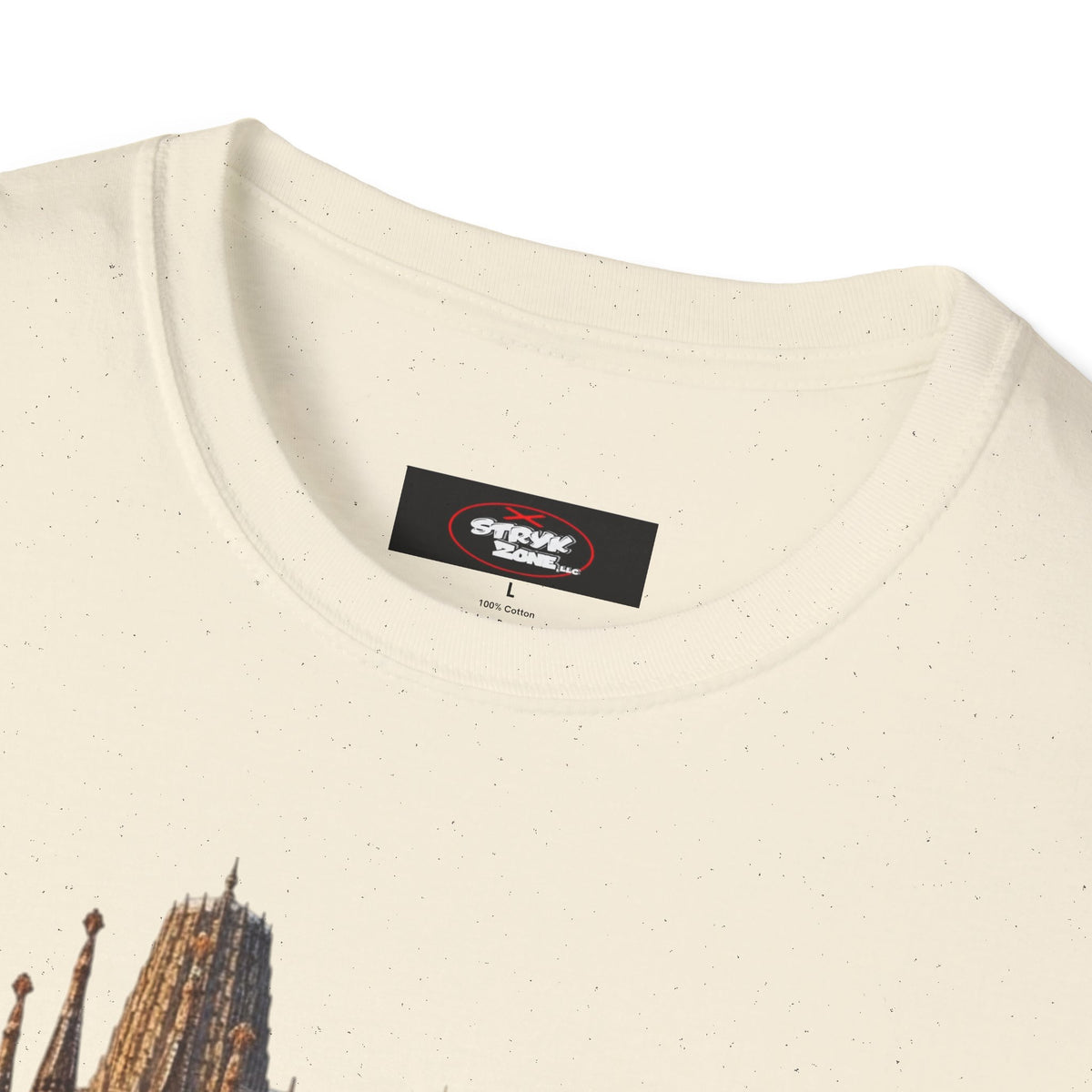 Spain Travel Collage T-Shirt — Paella, Guitar & Spanish Flag Graphic Tee