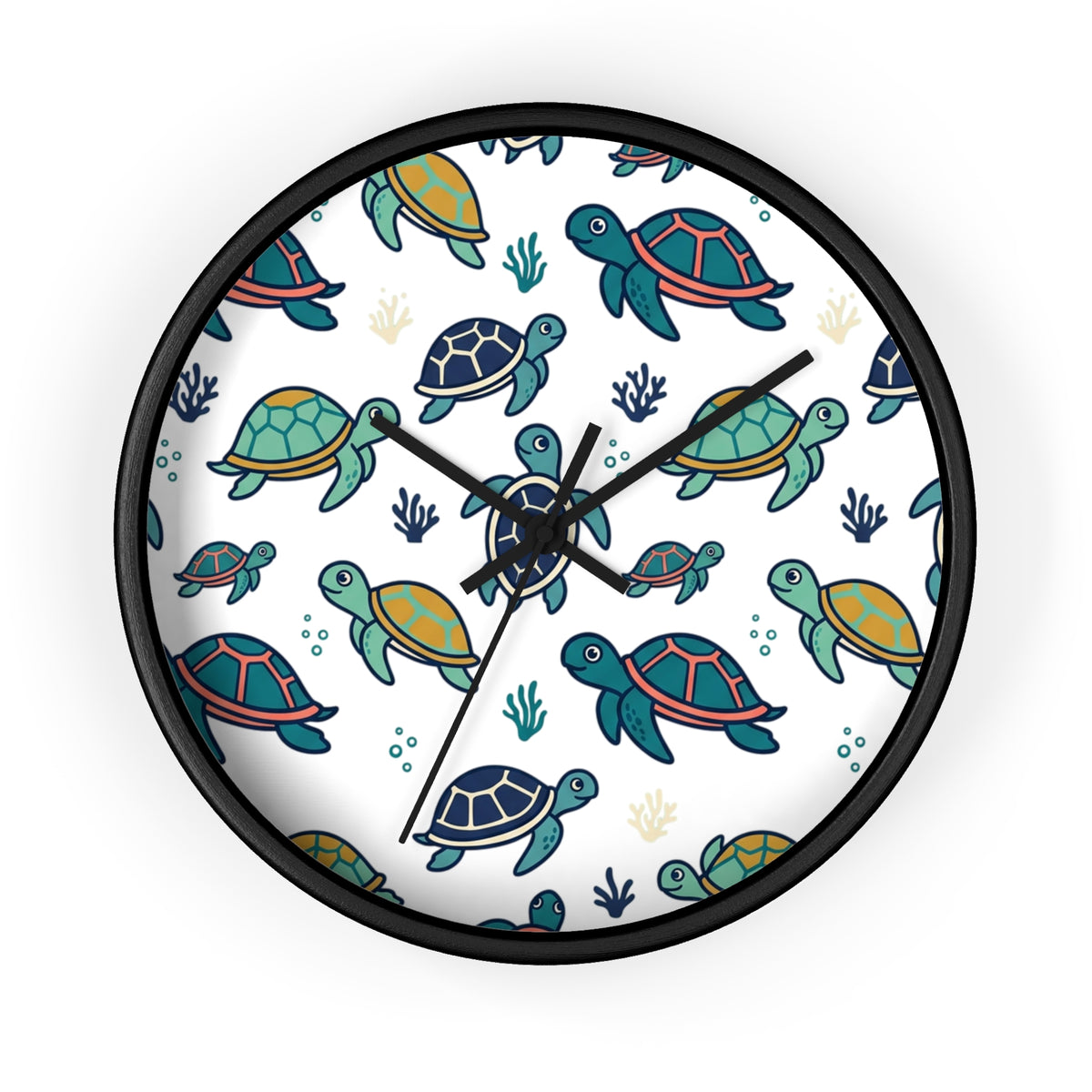 Sea Turtle Wall Clock — Cute Nautical Nursery Clock for Kids’ Room