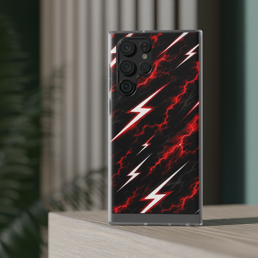 Phone Case — Red Lightning Bolt Storm Flexi Case