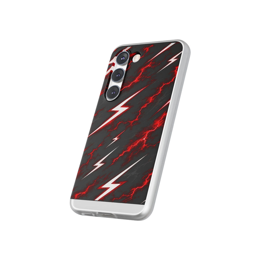 Phone Case — Red Lightning Bolt Storm Flexi Case