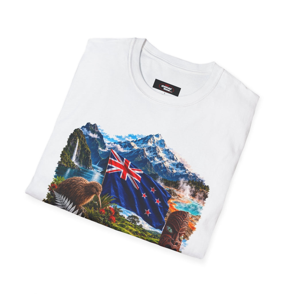 New Zealand Heritage T-Shirt – Kiwi, Fern & Mount Cook Scenic Tee