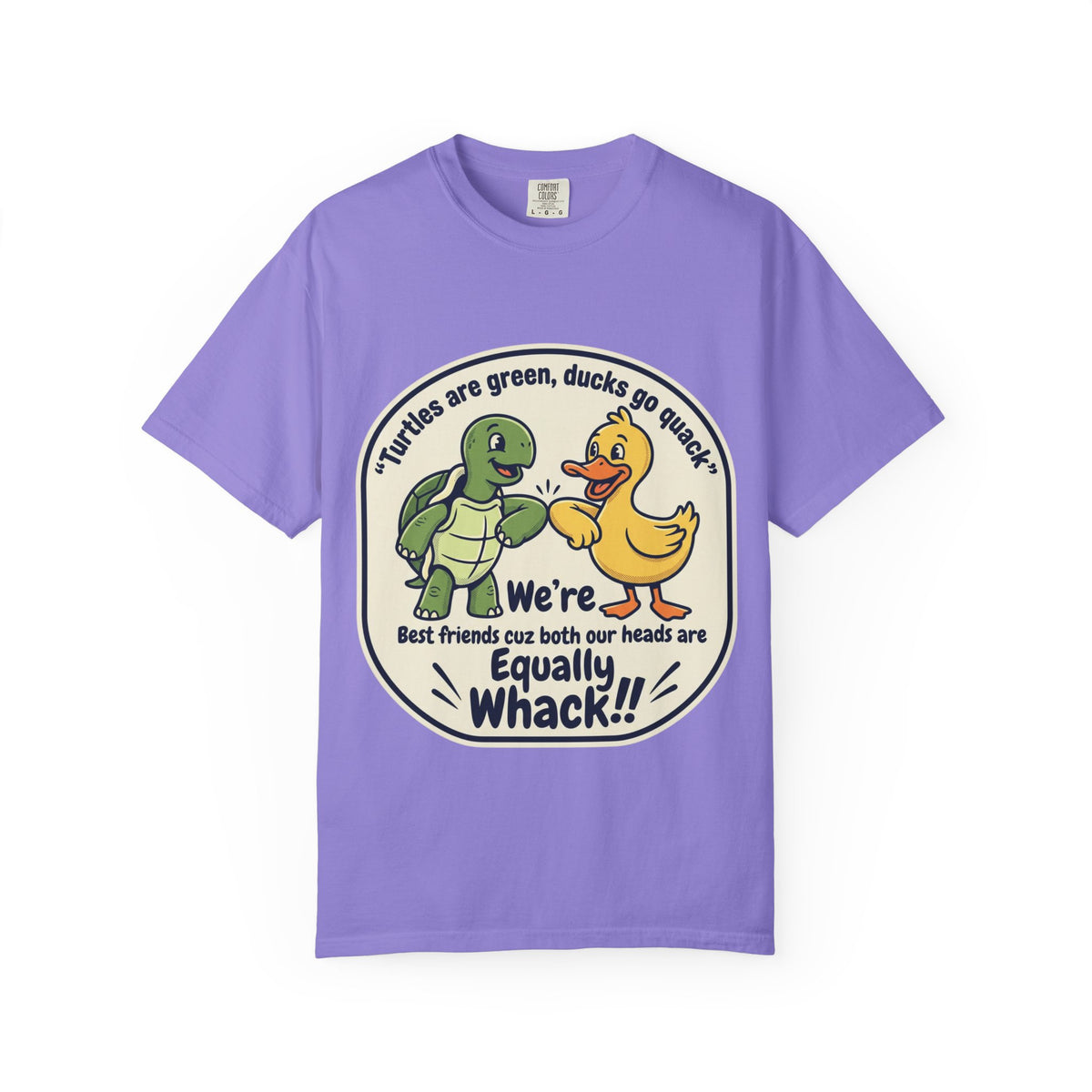 T-Shirt — "We're Equally Whack" Turtle & Duck Best Friends Graphic Tee