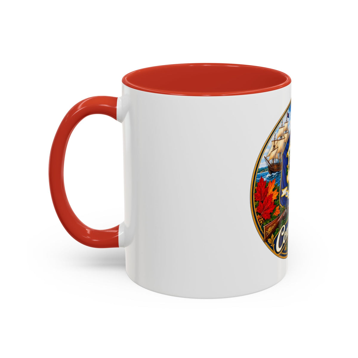 Connecticut State Crest Accent Coffee Mug — Scenic State Seal Design (11/15 oz)