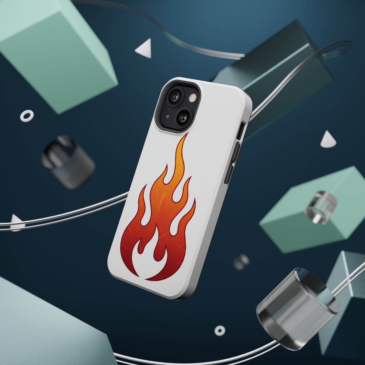 Flame Graphic Phone Case — Magnetic Impact‑Resistant Protective Cover