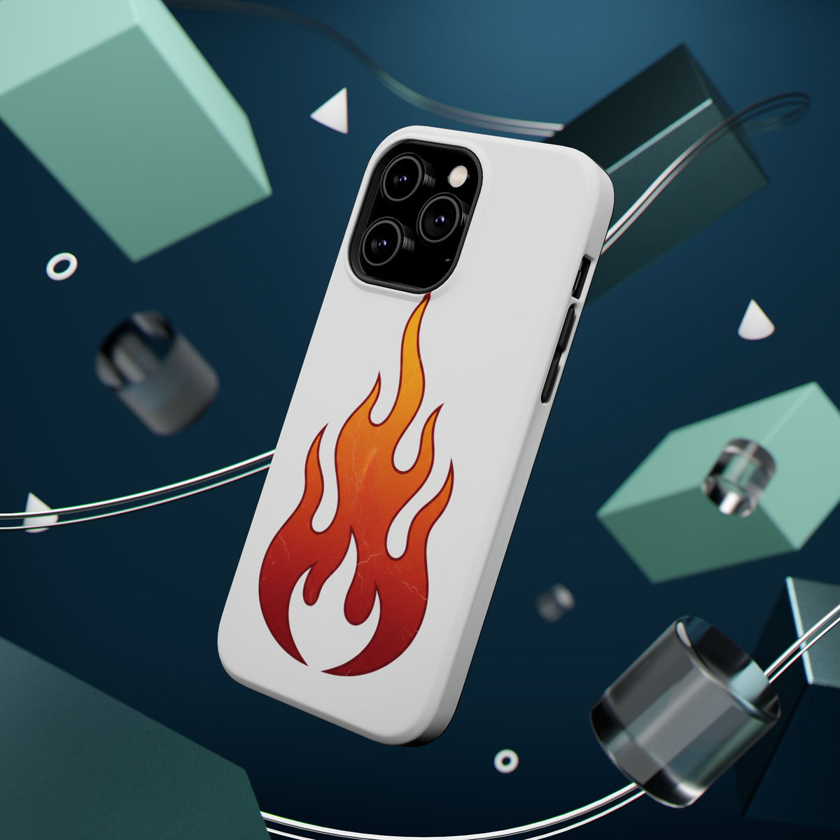 Flame Graphic Phone Case — Magnetic Impact‑Resistant Protective Cover
