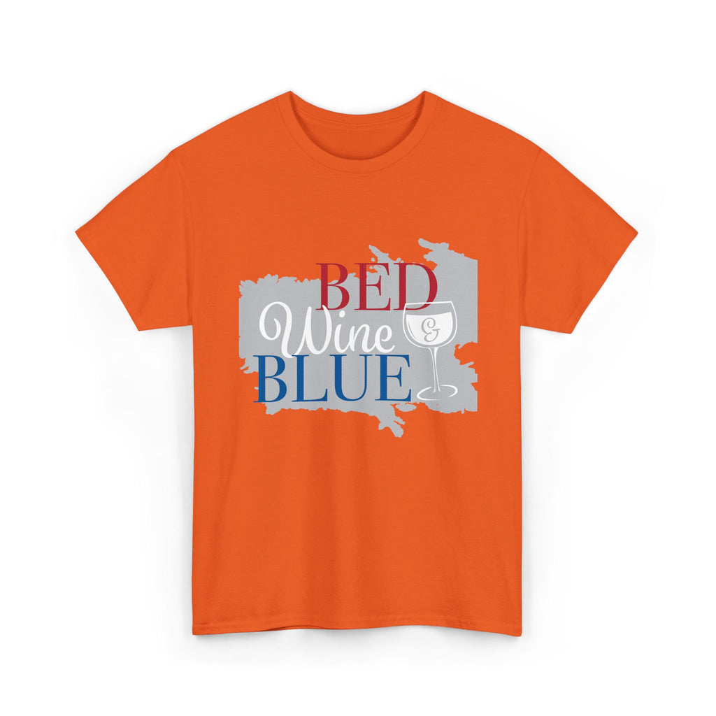 Bed Wine Blue T-Shirt — Patriotic Red White & Blue Graphic Tee