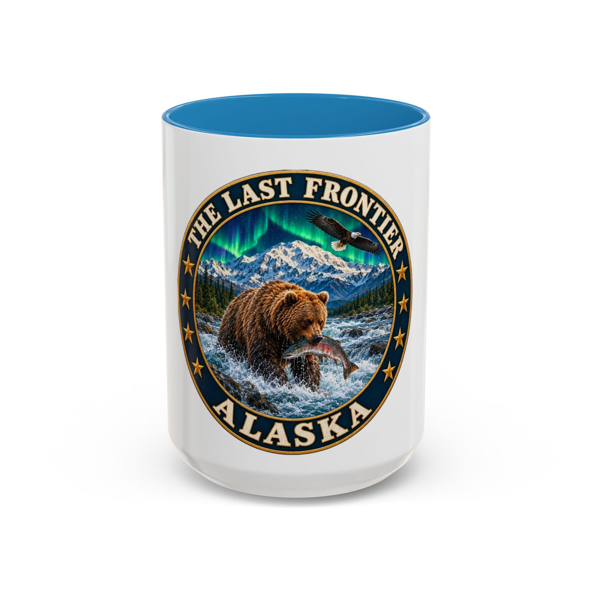 Alaska The Last Frontier Mug — Bear & Northern Lights Coffee Cup (11/15oz)