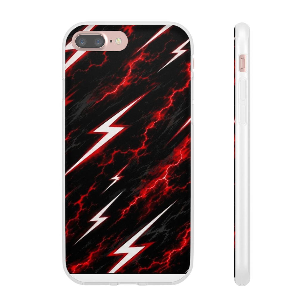 Phone Case — Red Lightning Bolt Storm Flexi Case