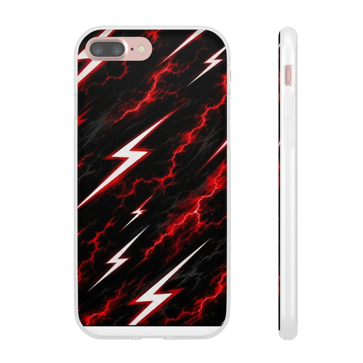 Phone Case — Red Lightning Bolt Storm Flexi Case