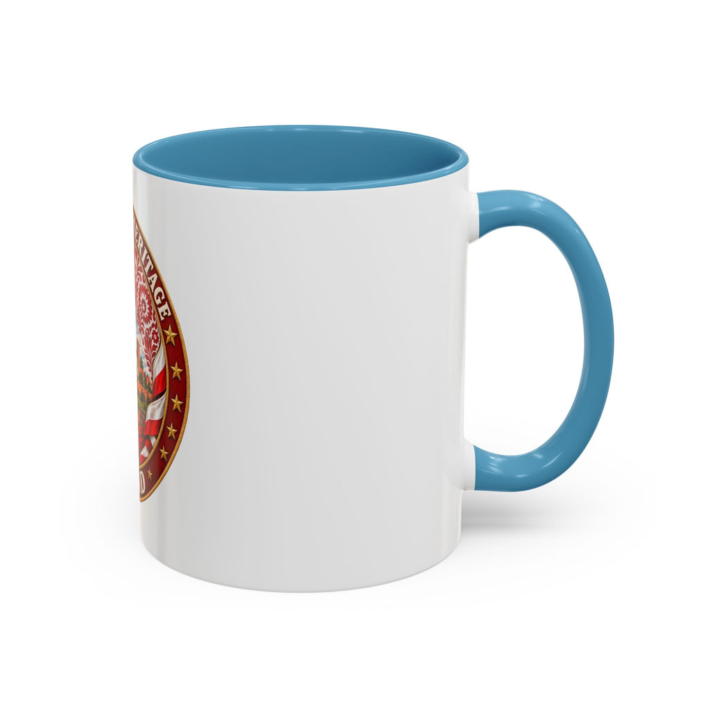Poland Pride Accent Coffee Mug - "Proud Polish Heritage" Crest, Polish Souvenir Gift