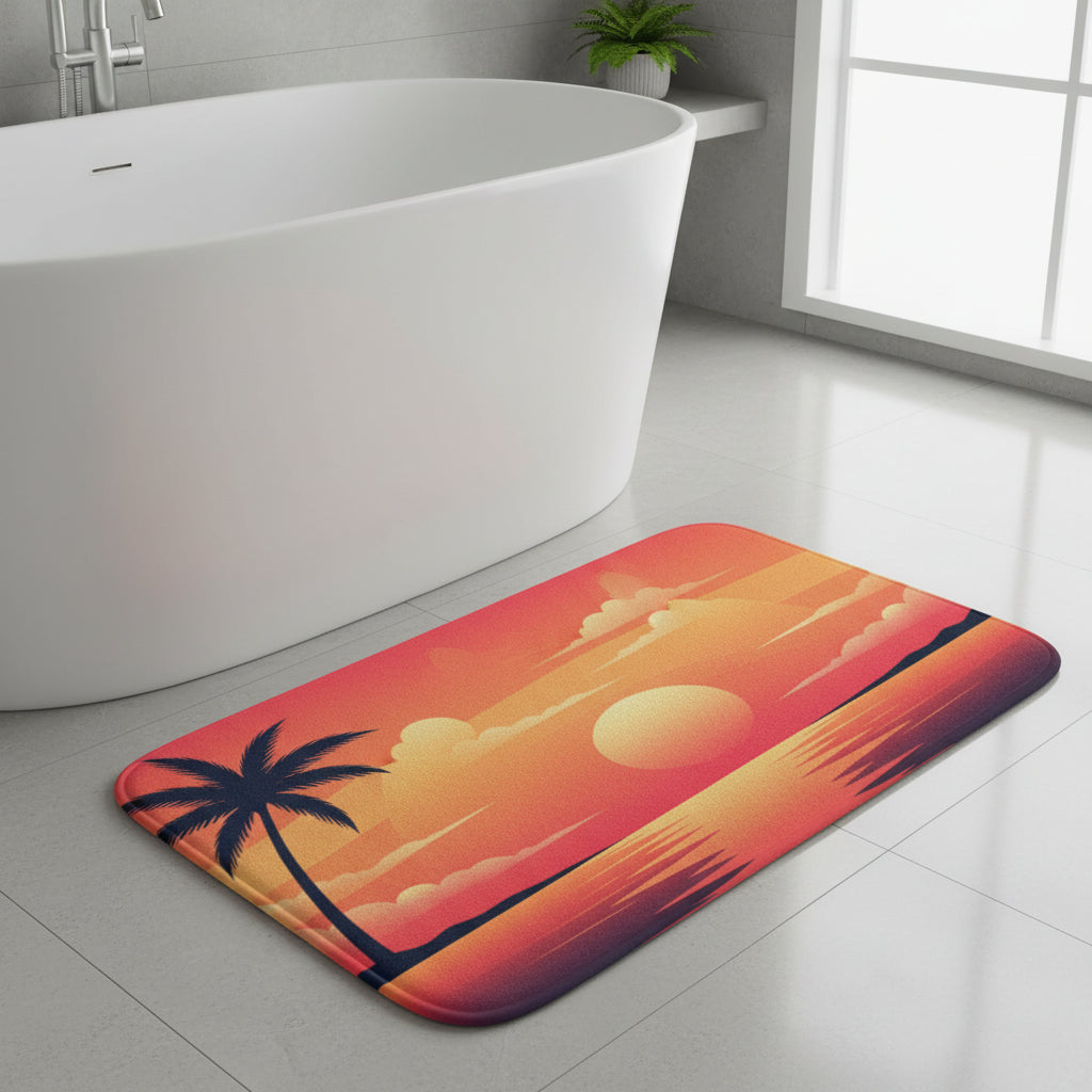 Sunset Beach Bath Mat — Beautiful Sunset Design