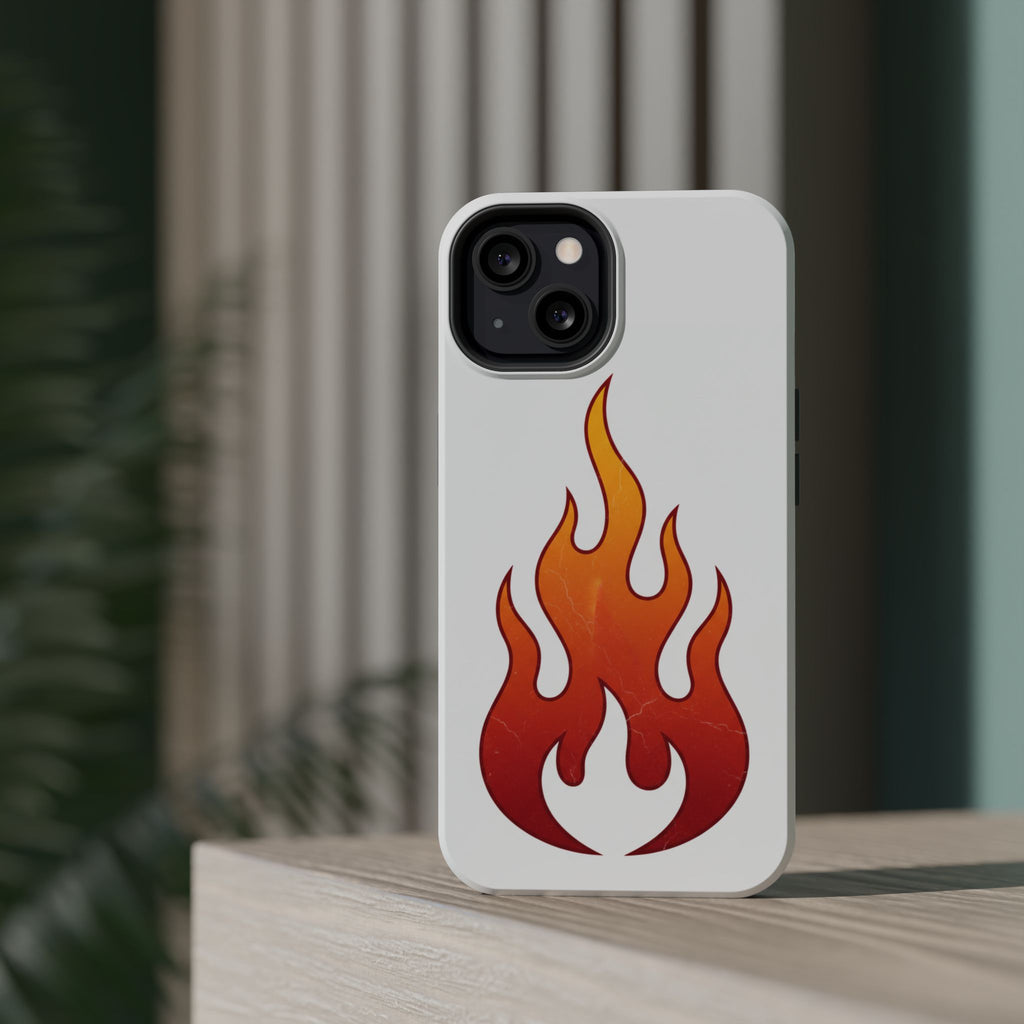 Flame Graphic Phone Case — Magnetic Impact‑Resistant Protective Cover
