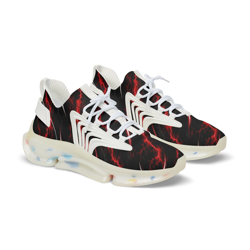 Men's Lightning Mesh Sneakers — Red Electric Graphic Athletic Shoes