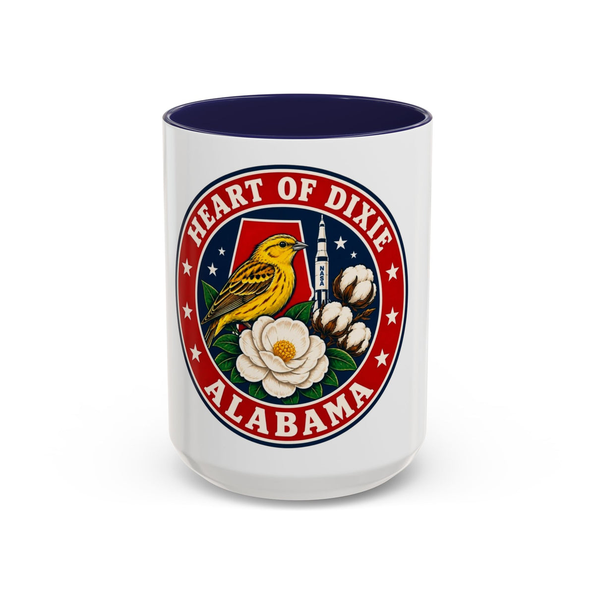 Alabama 'Heart of Dixie' Accent Coffee Mug — Magnolia & Yellowhammer State Pride