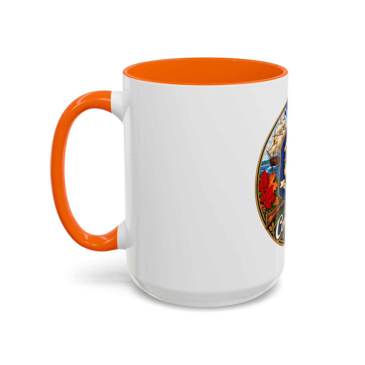 Connecticut State Crest Accent Coffee Mug — Scenic State Seal Design (11/15 oz)
