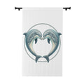 Dolphin Heart Window Curtain – Nautical Coastal Drapery Panel