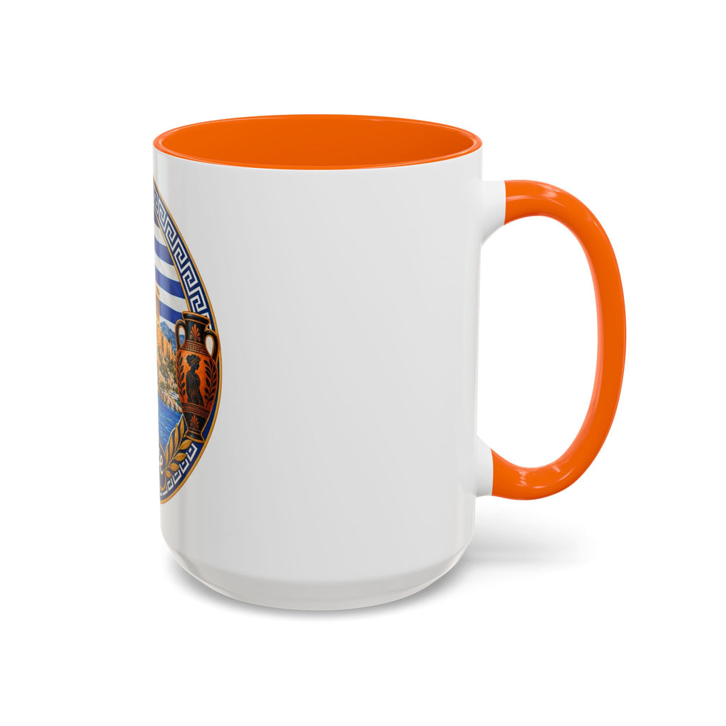 Greece Scenic Accent Coffee Mug – Acropolis, Olive & Blue Flag Design (11/15oz)