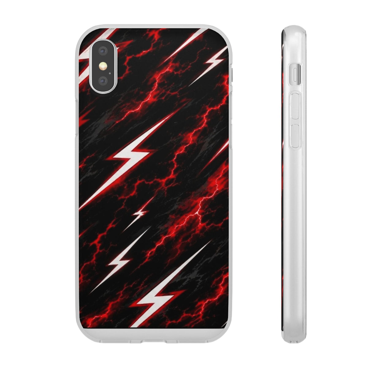 Phone Case — Red Lightning Bolt Storm Flexi Case