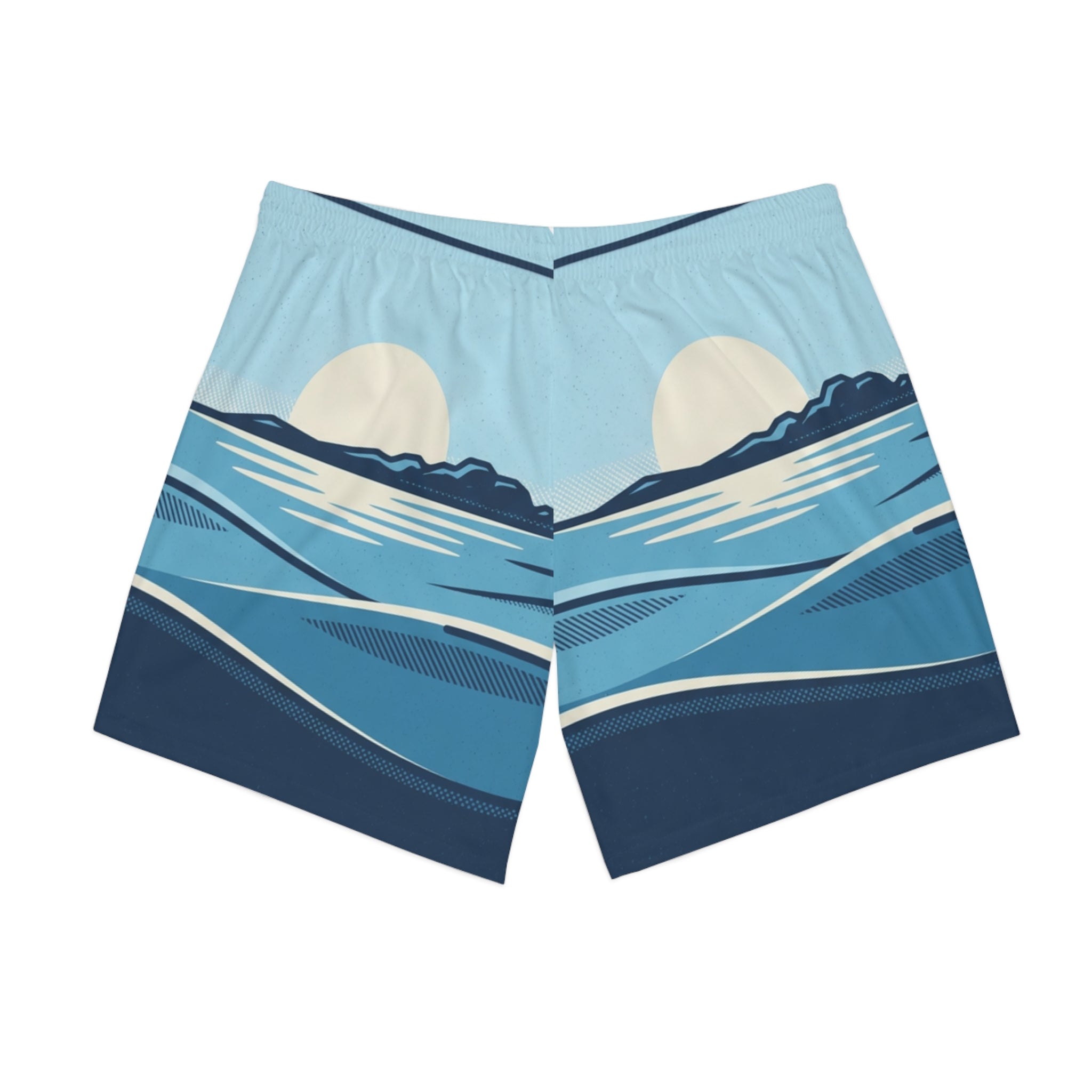 Surfer Beach Shorts — Men's Elastic AOP Swim Trunks