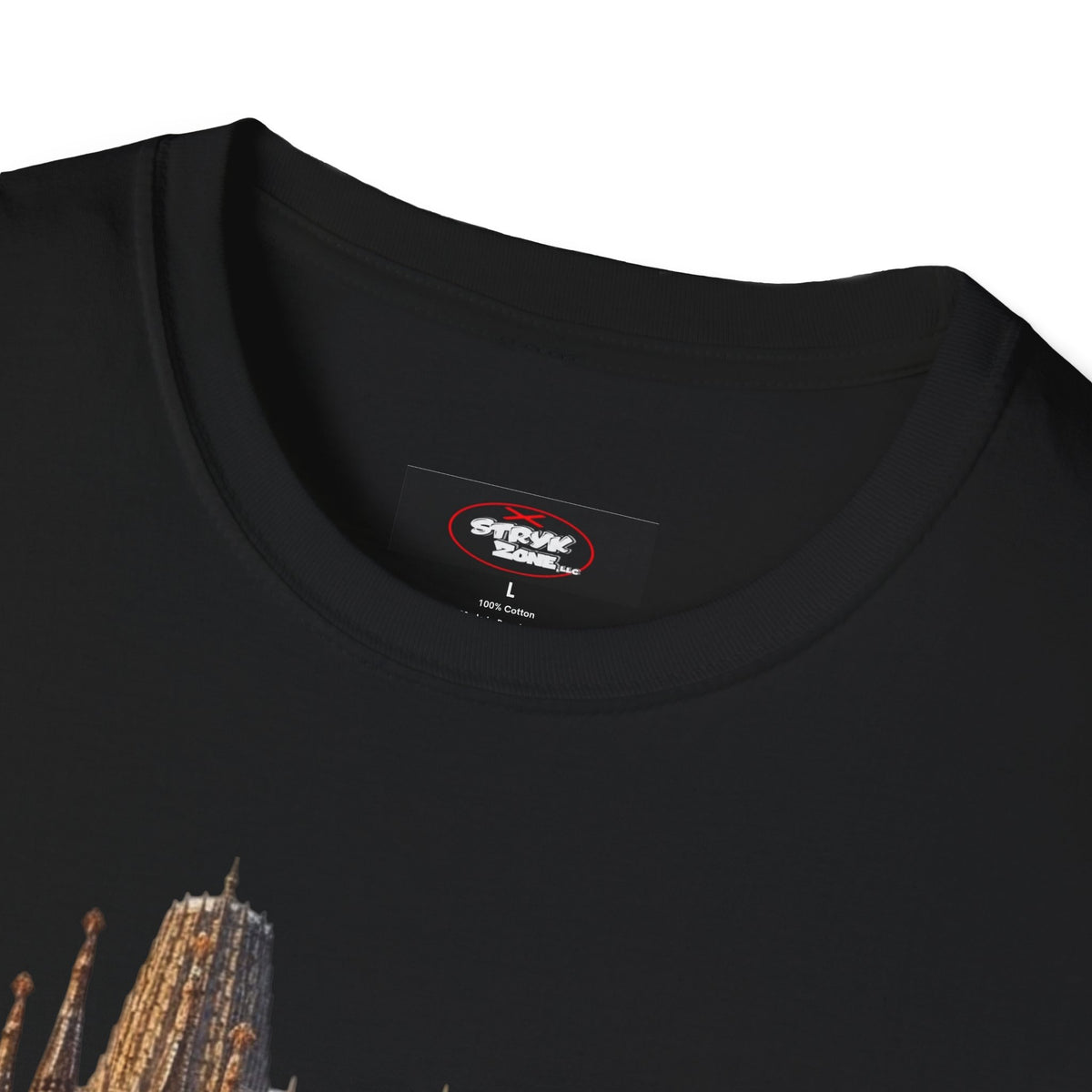 Spain Travel Collage T-Shirt — Paella, Guitar & Spanish Flag Graphic Tee