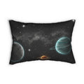 Space Galaxy Lumbar Pillow — Planetary Night Sky Decorative Throw Pillow