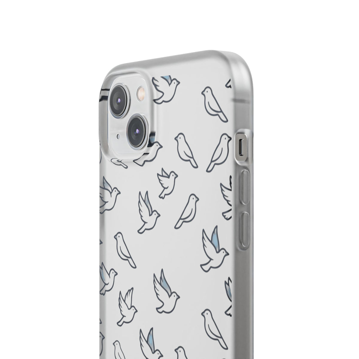 Dove Pattern Flexi Phone Case — Minimal White Bird Protective Case