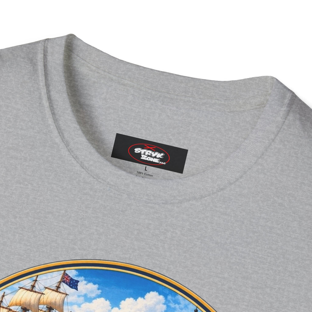Connecticut Retro State Seal T-Shirt — Vintage Lighthouse & Ship Design