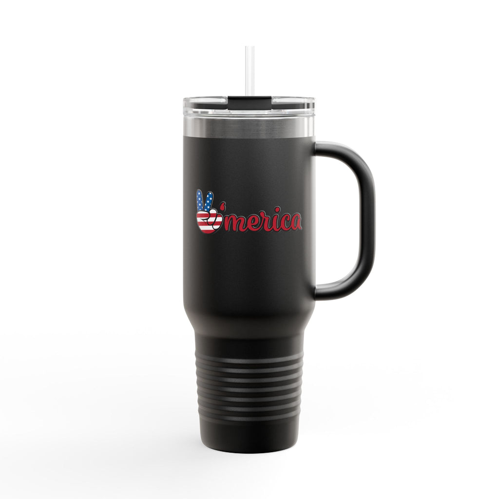 'Merica Patriotic Peace Sign 40oz Insulated Travel Mug