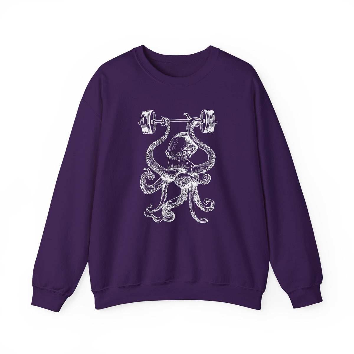 Vintage ink octopus graphic on a crewneck sweatshirt